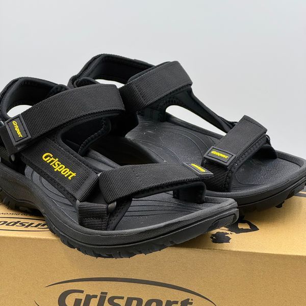Босоніжки супінаторні Grisport гріспорт чорні з жовтим 9020 фото
